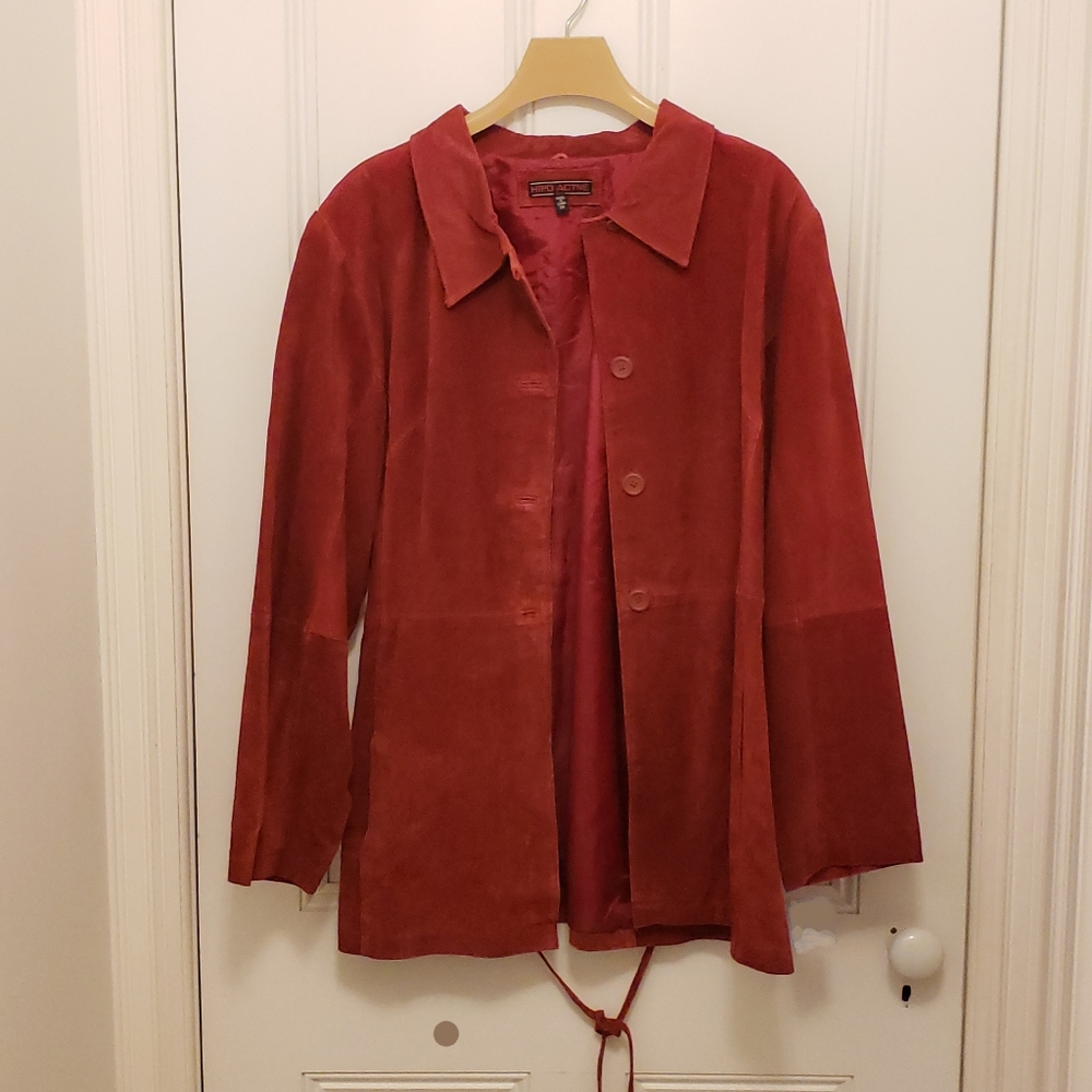 Hypo Active Suede Jacket Cherry Red 2X